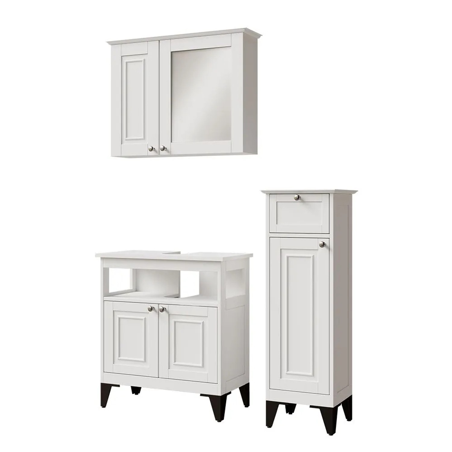 Vicco Badmöbel-Set Vanity Weiß 60 x 65 3-teilig