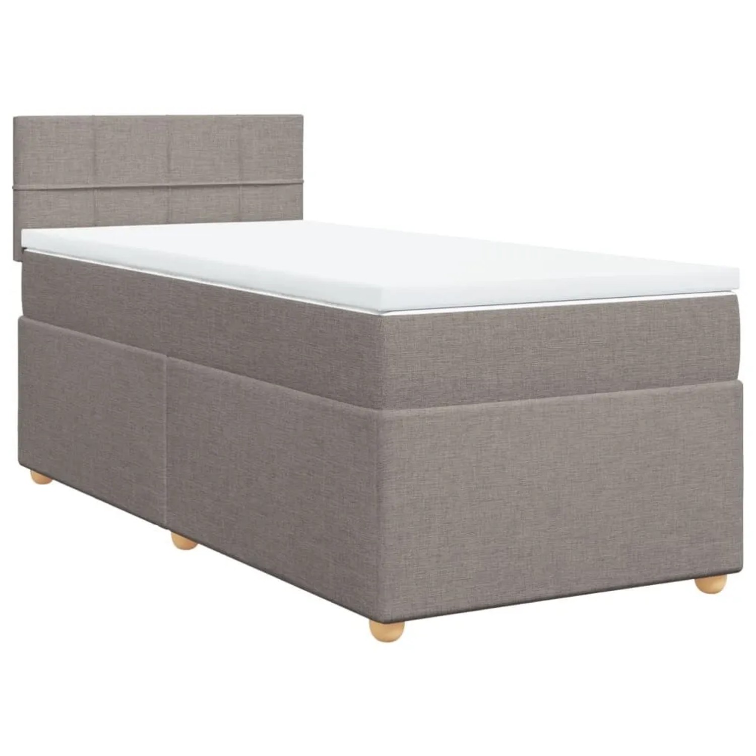 vidaXL Boxspringbett mit Matratze Taupe 100x200 cm Stoff 3286595 günstig online kaufen