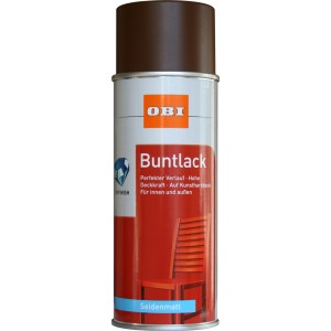 OBI Buntlack Spray RAL 8011 Nussbraun, seidenmatt, 400ml Dose.