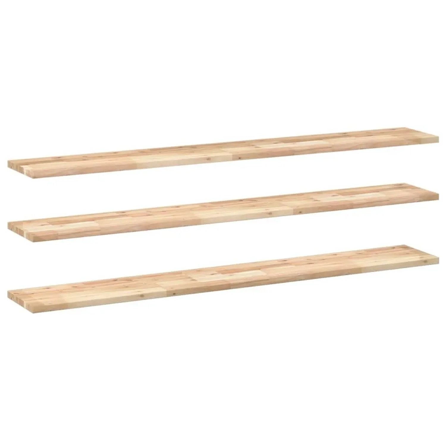 vidaXL Schweberegale 3 Stk 140x20x2 cm Massivholz Akazie Unbehandelt 3279357