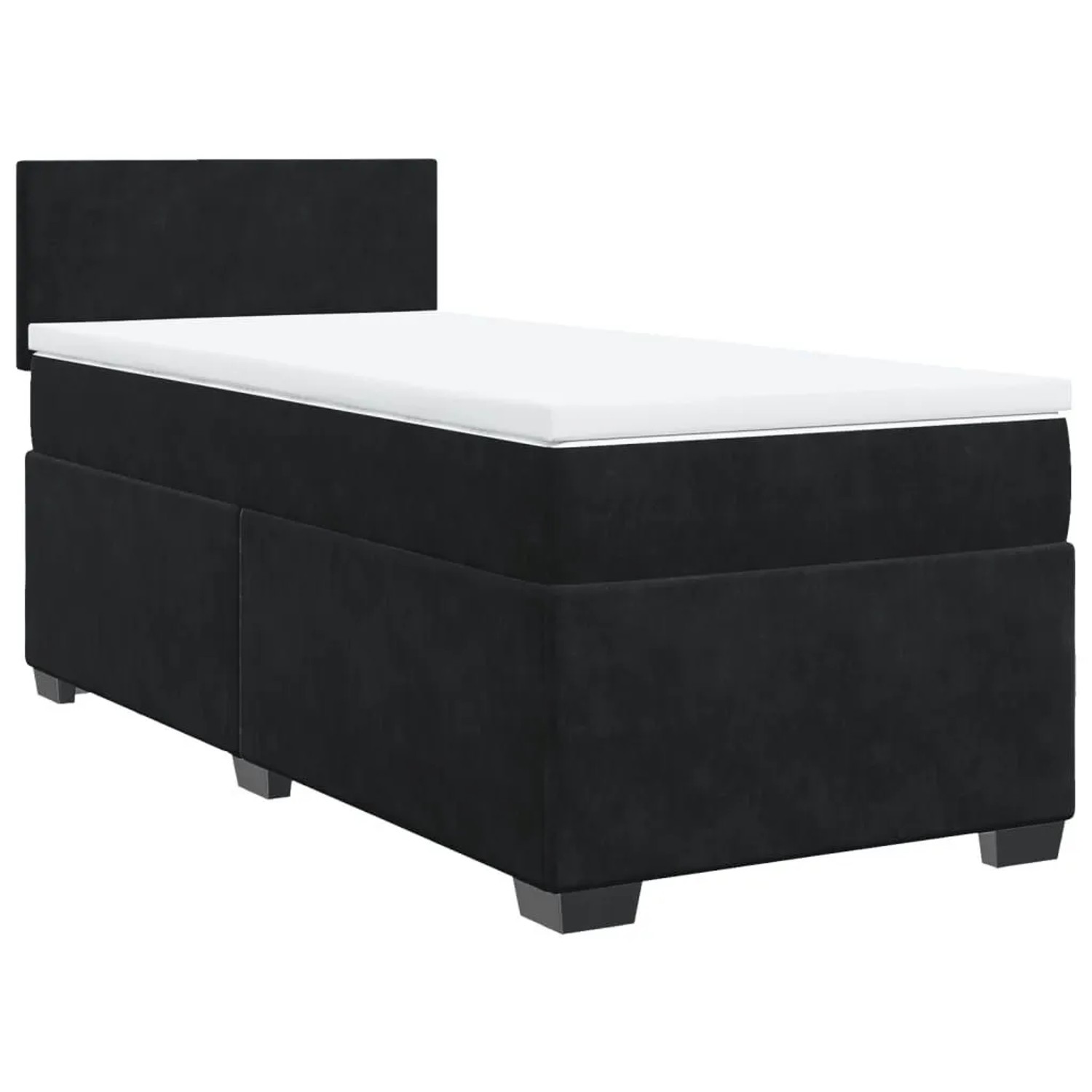 vidaXL Boxspringbett mit Matratze Schwarz Samt 3288769 günstig online kaufen