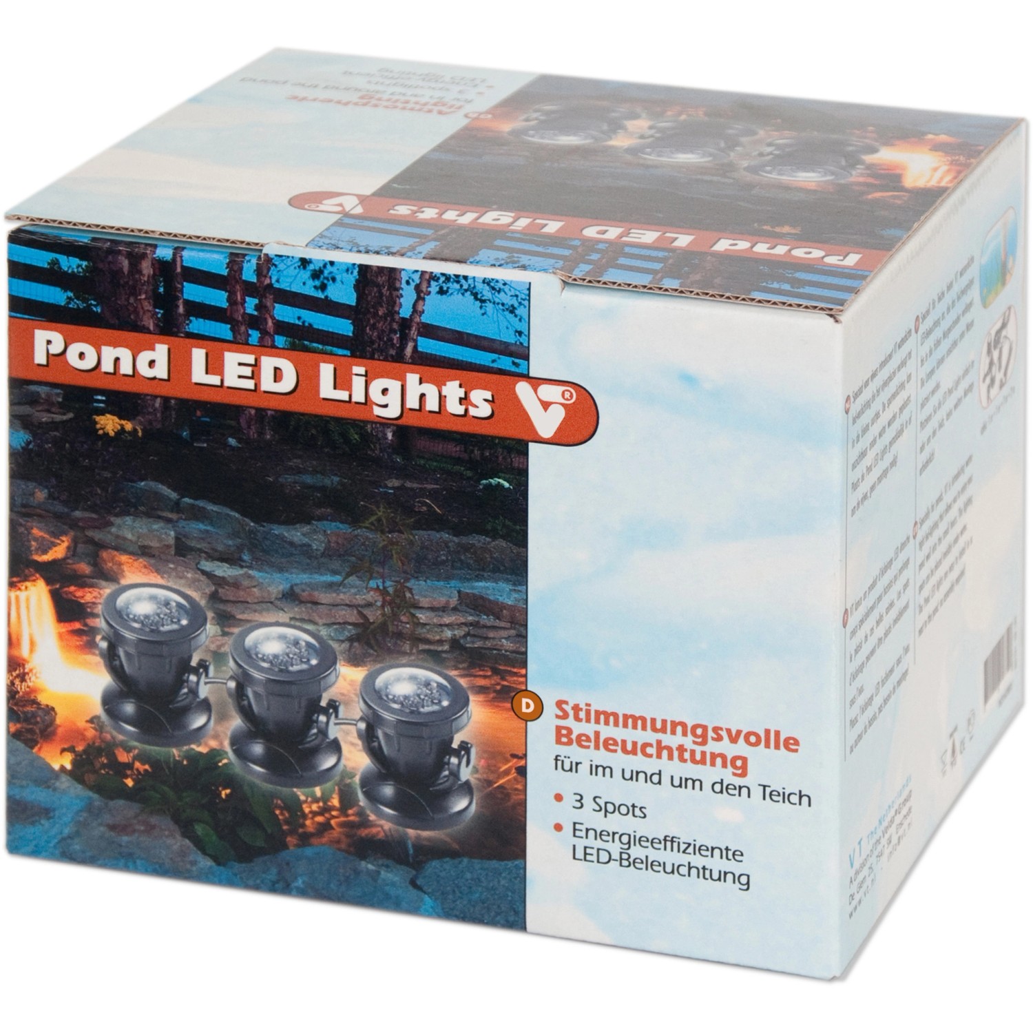 VT LED Teichbeleuchtung mit 3 Spots Pond LED Lights