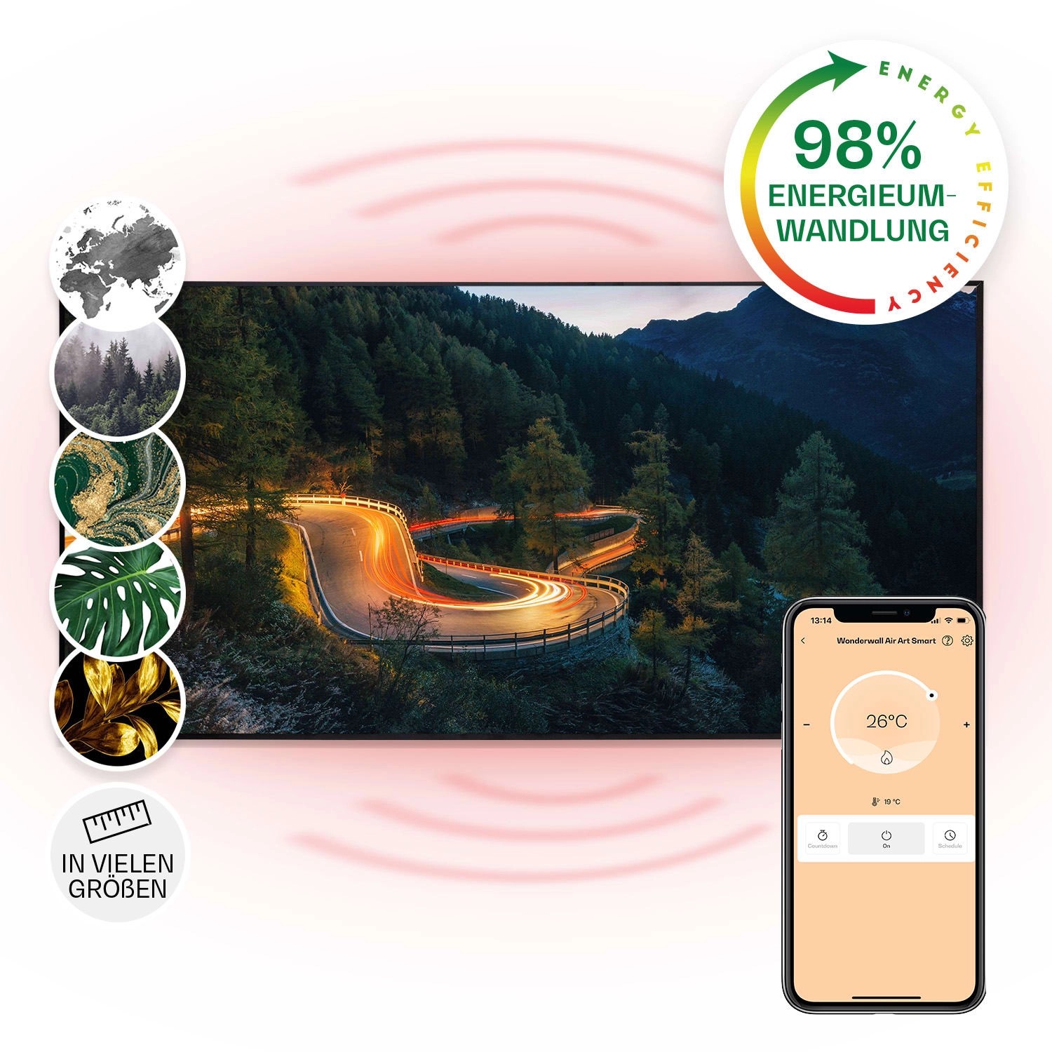 Klarstein Wonderwall Air Art Smart Infrarotheizung Wandinstallation App-Ste günstig online kaufen