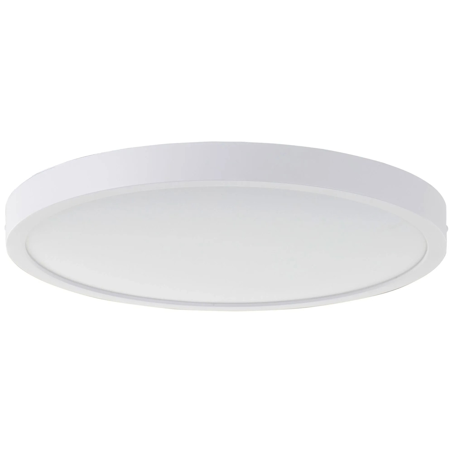 Weiße, runde LED-Deckenleuchte Varano, 37,5 cm Durchmesser, für Bad und Flur geeignet.