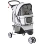 PawHut Hundewagen/Buggy, weiß, mit kleinem Hund. Ideal für Transport von Kleintieren.