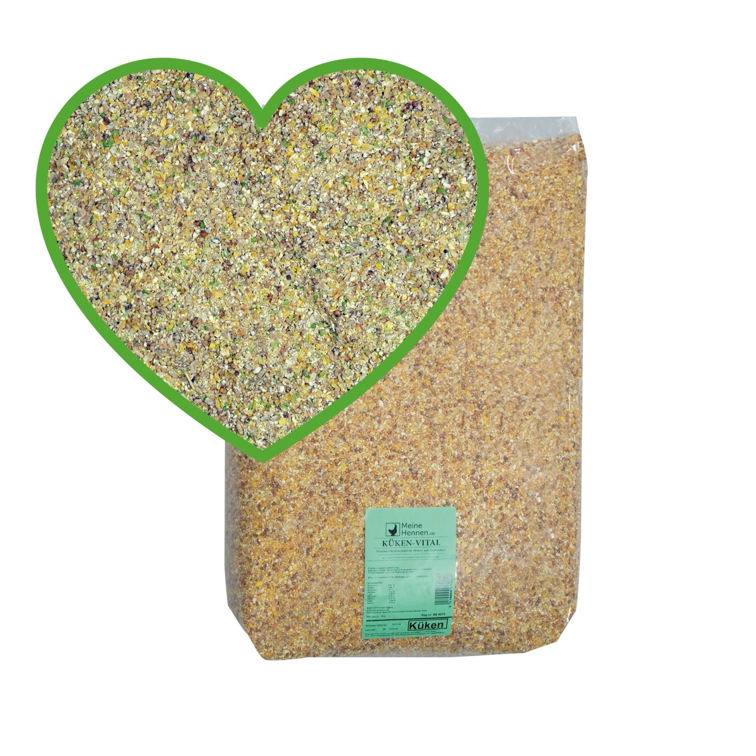 MeineHennen KÜKEN VITAL 15 Kg Premium Kükenfutter Kükenmischung mit Hirse und Leinsamenöl Alleinfuttermittel