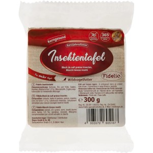 Fidelio Insektentafel 300g für Wildvögel, energiereiches Ganzjahresfutter im transparenten Paket.