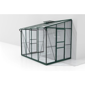 Vitavia Anlehn-Gewächshaus Ida 5200, Smaragd, mit Sicherheitsglas und Hohlkammerplatten.