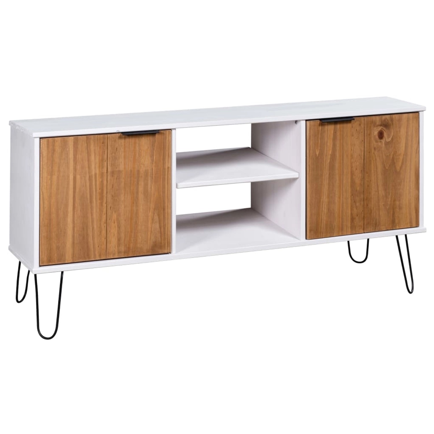 vidaXL TV-Schrank New York Weiß und Natur Massivholz Kiefer 321147 günstig online kaufen