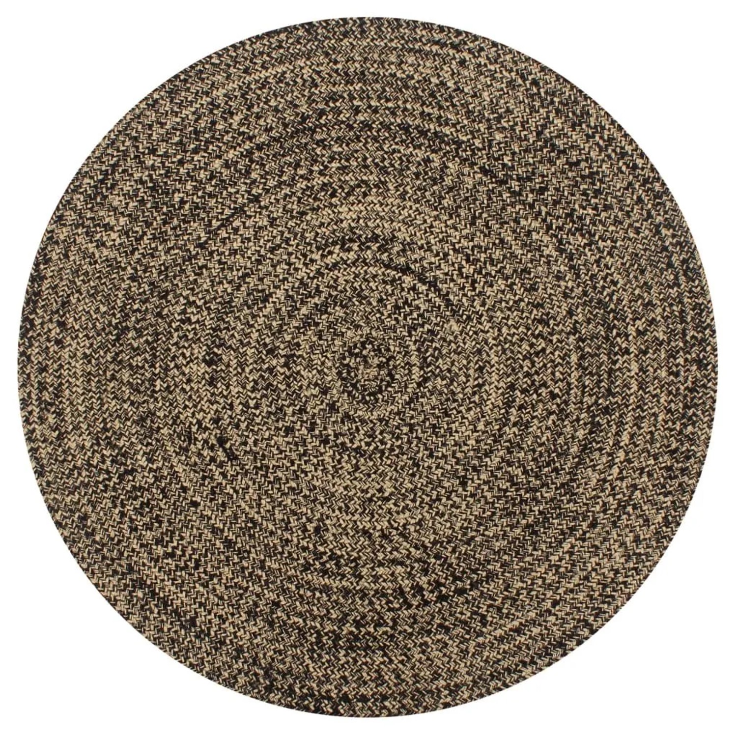 vidaXL Teppich Handgefertigt Jute Schwarz und Natur 120 cm 133726