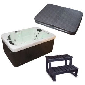 Tronitechnik Whirlpool Levanzo Inkl Heizung Hydromassage Farblicht 190X135Cm 450l Inkl Thermoabdeckung & Treppe