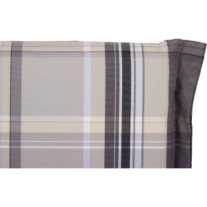 Beige Karo Sitzauflage Atika für Niedriglehner, 6er Set. Gartenstuhlauflage mit Karomuster.