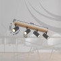 Globo Strahler Robby, 4-flammig, Graphit, Holzoptik, 560x120mm. Moderner Spot für GU10 Leuchtmittel.