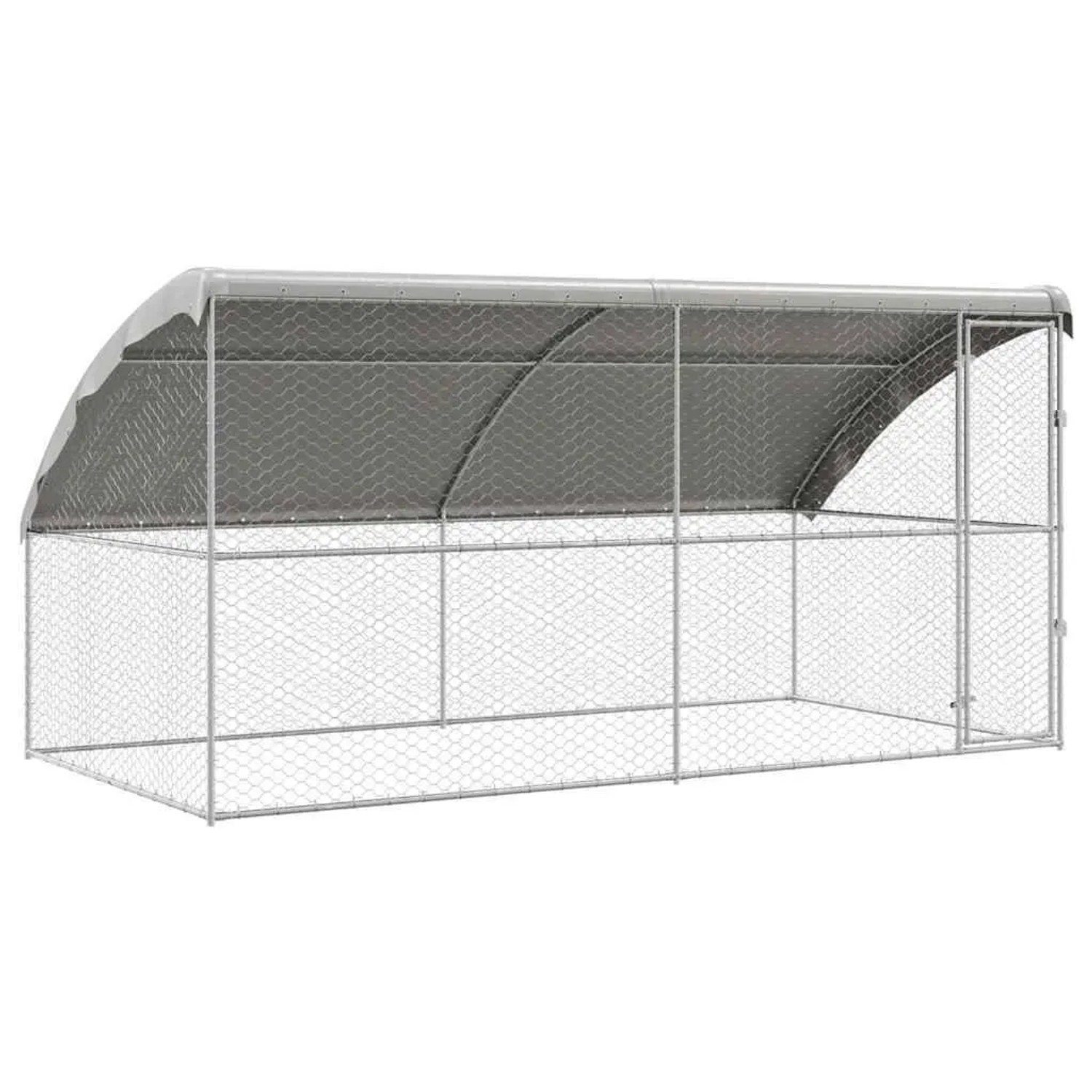vidaXL Hundekäfig 2-Tlg Silber 4 x 2 x 2 m Verzinkter Stahl 3368328