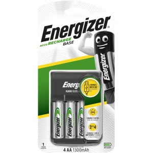 Energizer Batterieladegerät mit USB und 4 AA Akkus. Ladegerät für NiMH Akkus.