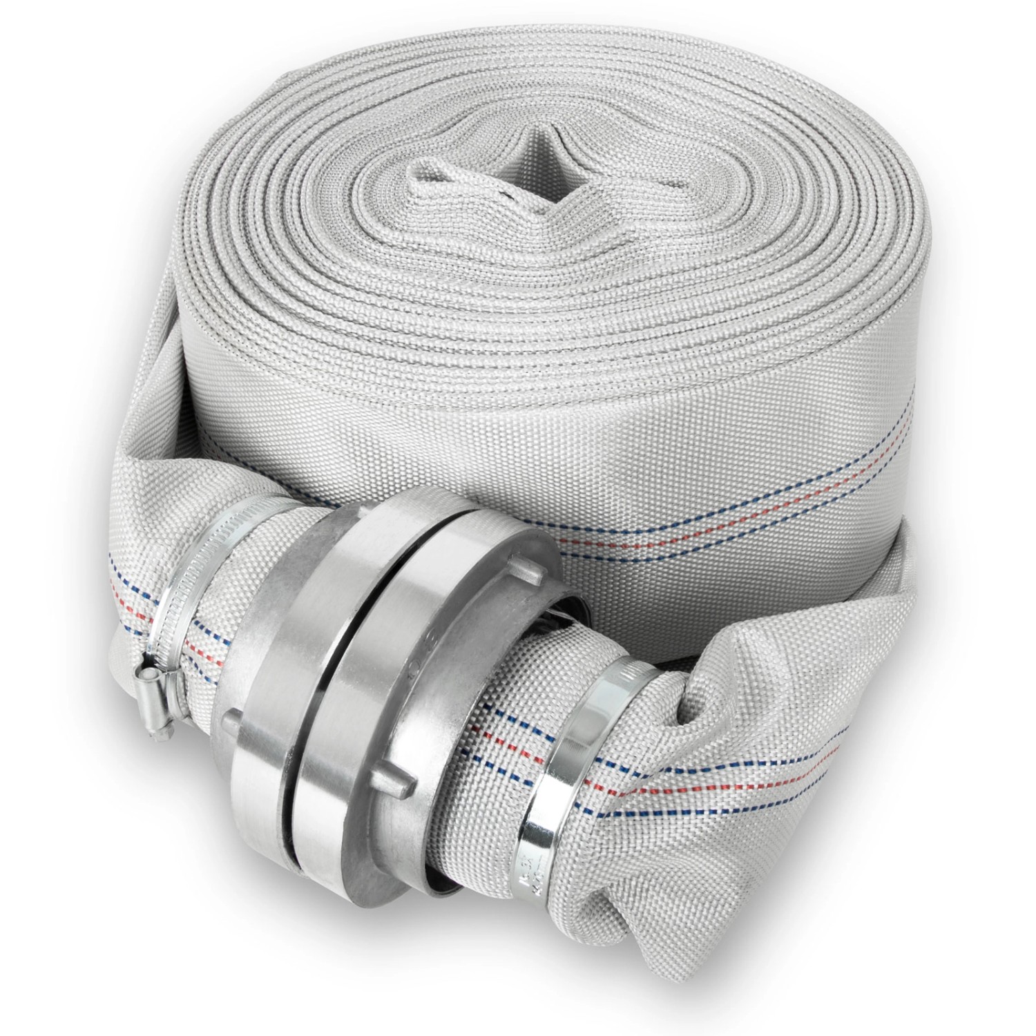 EBERTH 3 Zoll Feuerwehrschlauch Flachschlauch mit Storz 75-B Kupplung Länge 30m