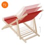 ECD Germany Liegestuhl 10Er Set Klappbar Rot aus Holz_6