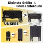 Sekey XXL Bollerwagen, faltbar, 150L, schwarz, Vergleich mit kleinerem Modell und Packmaßen.