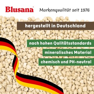 Blusana Bims Pflanzsubstrat, mineralisches Vulkangestein (8-16mm) mit Deutschlandflagge.
