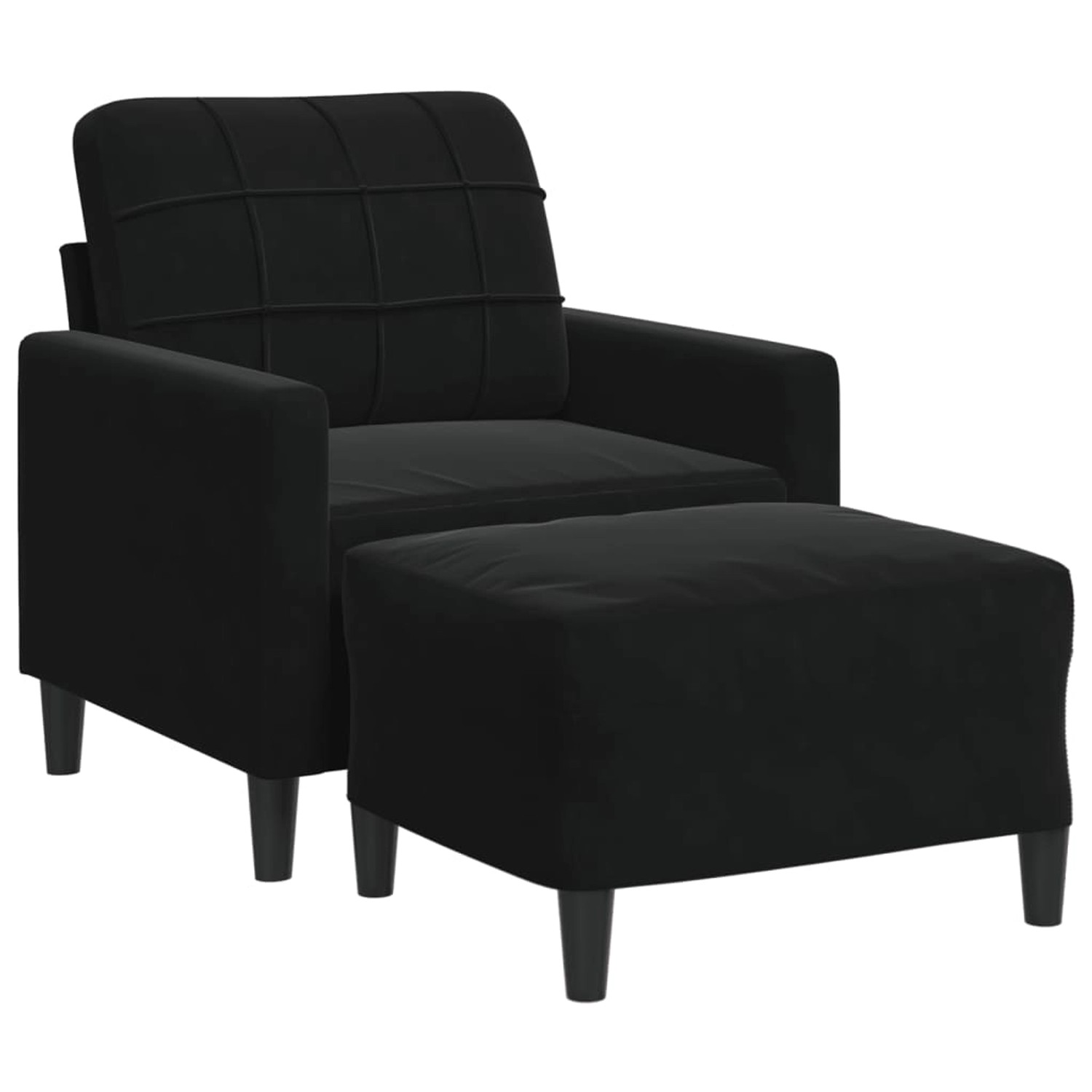 vidaXL Sessel mit Hocker Schwarz 60 cm Samt 2150034 günstig online kaufen