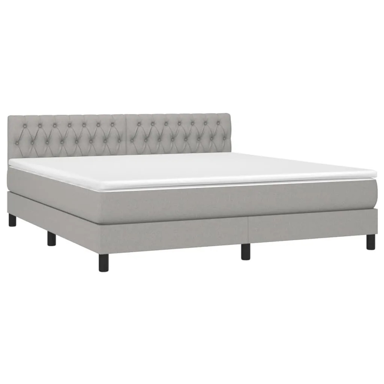 vidaXL Boxspringbett mit Matratze & LED Hellgrau 180x200 cm Stoff 3133413 günstig online kaufen