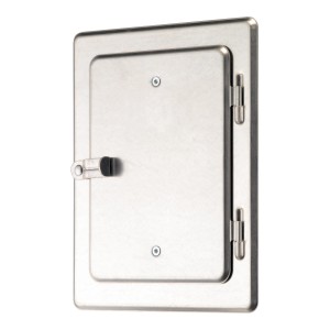 Firefix Revisionstür für Kamine, aus Metall mit Hebelverschluss.