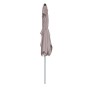 Zusammengefalteter, naturfarbener Doppler Marktschirm Active 210x140 cm mit Knickfunktion.