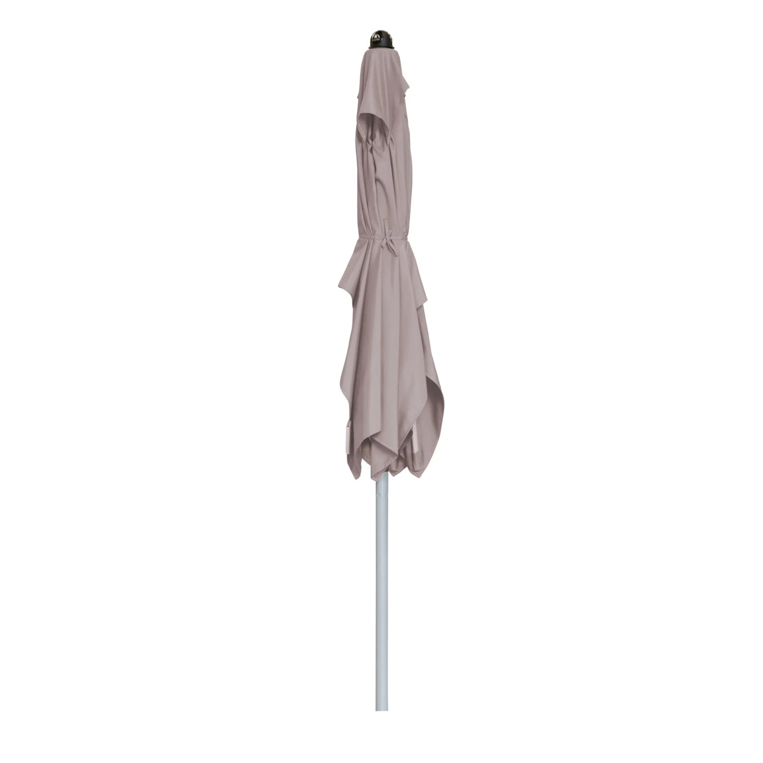 Zusammengefalteter, naturfarbener Doppler Marktschirm Active 210x140 cm mit Knickfunktion.