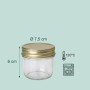 Relaxdays Einmachgläser 50er Set Glas Stahl Transparent Gold Luftdicht Twist-Off 120 ml 6 cm x 7,5 cm 0,11 kg_4