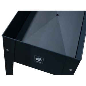 Anthrazitfarbenes Hochbeet Urban, 100x40 cm, aus Metall mit speziellem Boden.