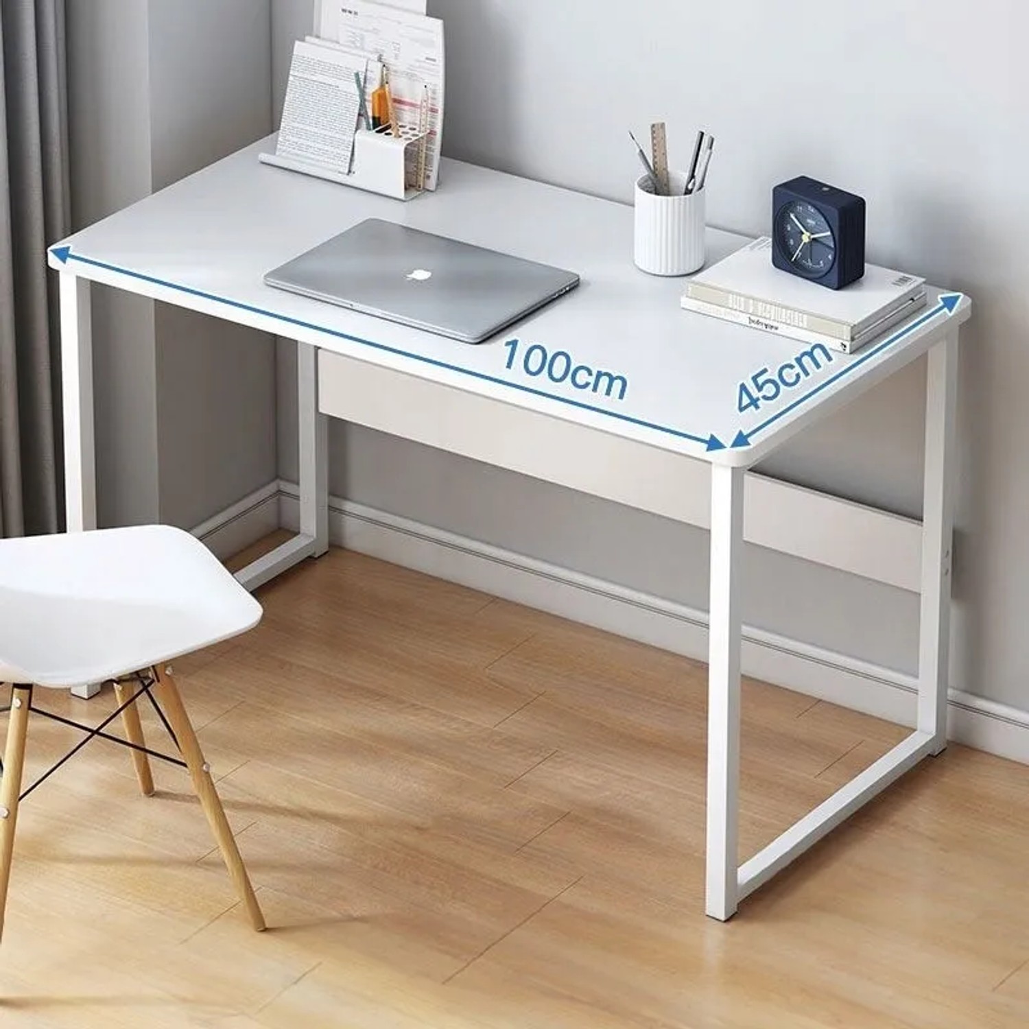 Rebiko Computertisch Loft Weiß für Jugendliche mit Regal Modern 100 cm_7