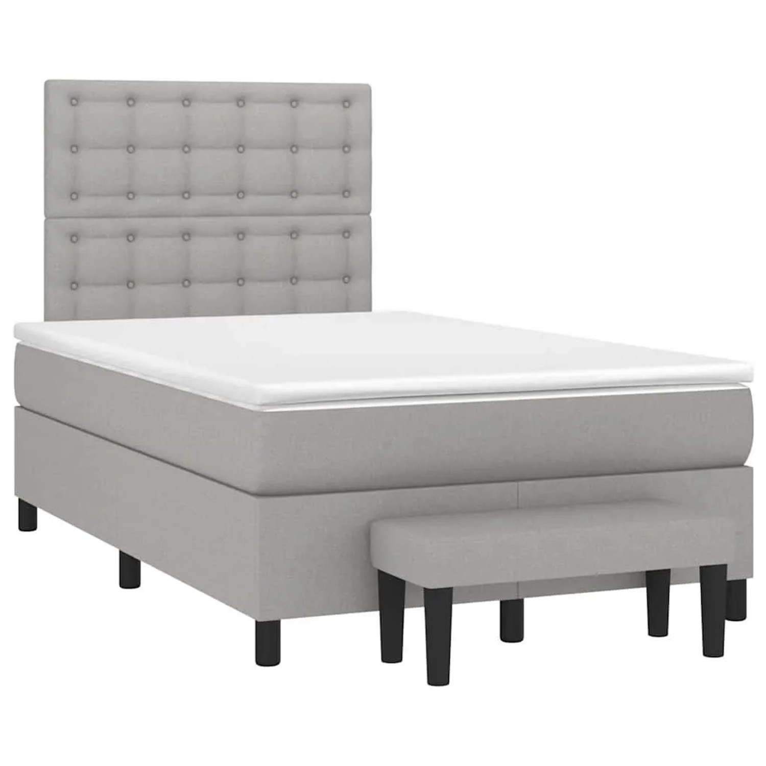 vidaXL Boxspringbett mit Matratze Hellgrau 120x190 cm Stoff 3270383 günstig online kaufen