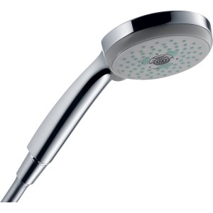 Hansgrohe Croma 100 Multi Handbrause, gelbe Akzente, Chrom-Optik. 3 Strahlarten für entspanntes Duschen.