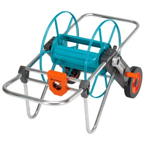 Gardena Metall-Schlauchwagen 100: Robuster Schlauchwagen aus Metall mit Rädern und Kurbel.