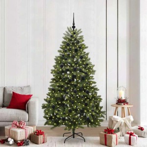 vidaXL Künstlicher Weihnachtsbaum Grün 210 cm PVC und Metall 3395695
