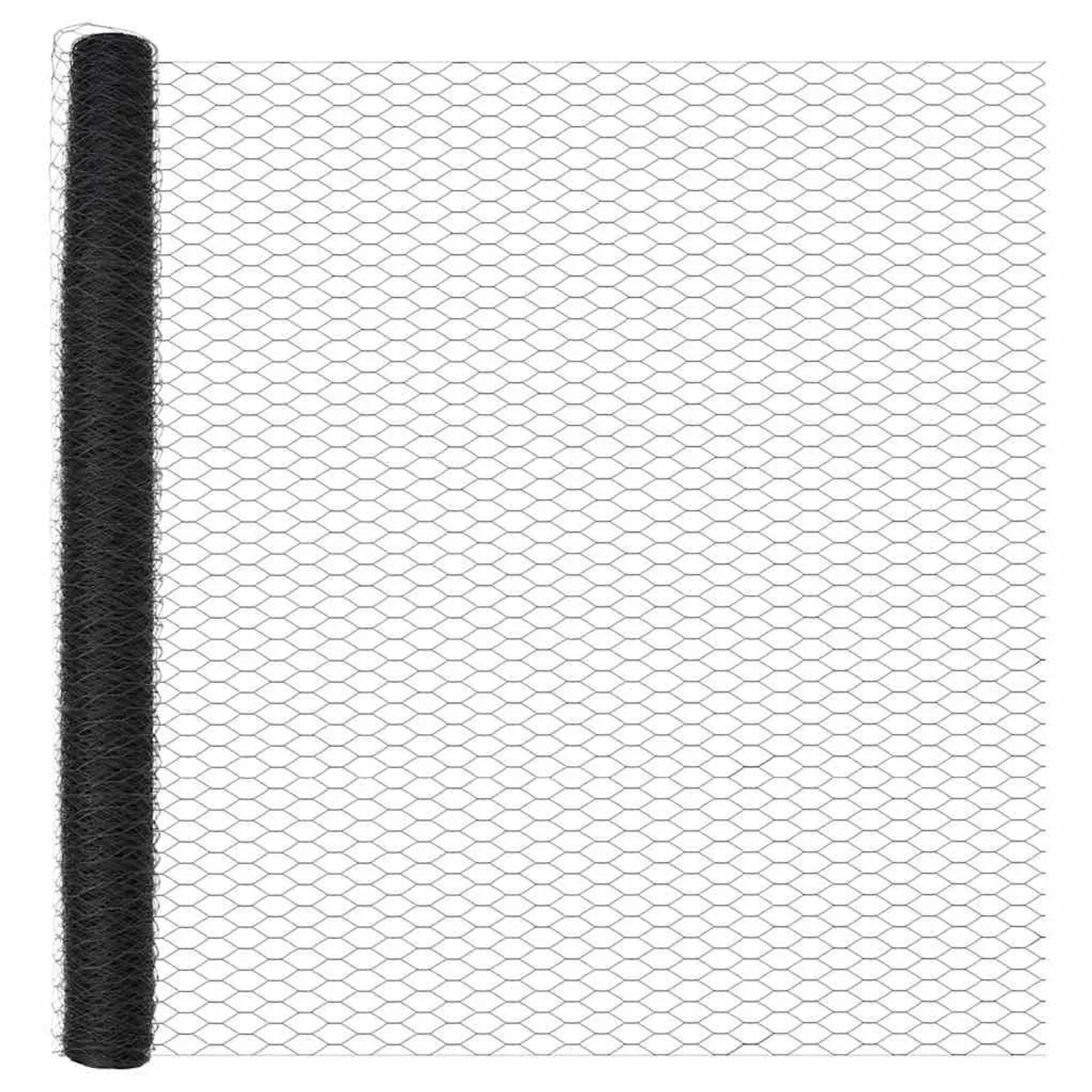 vidaXL Zaunpfosten Grau 10 x 1,6 m 50 mm Maschenweite Stahl und PVC 3353218 günstig online kaufen