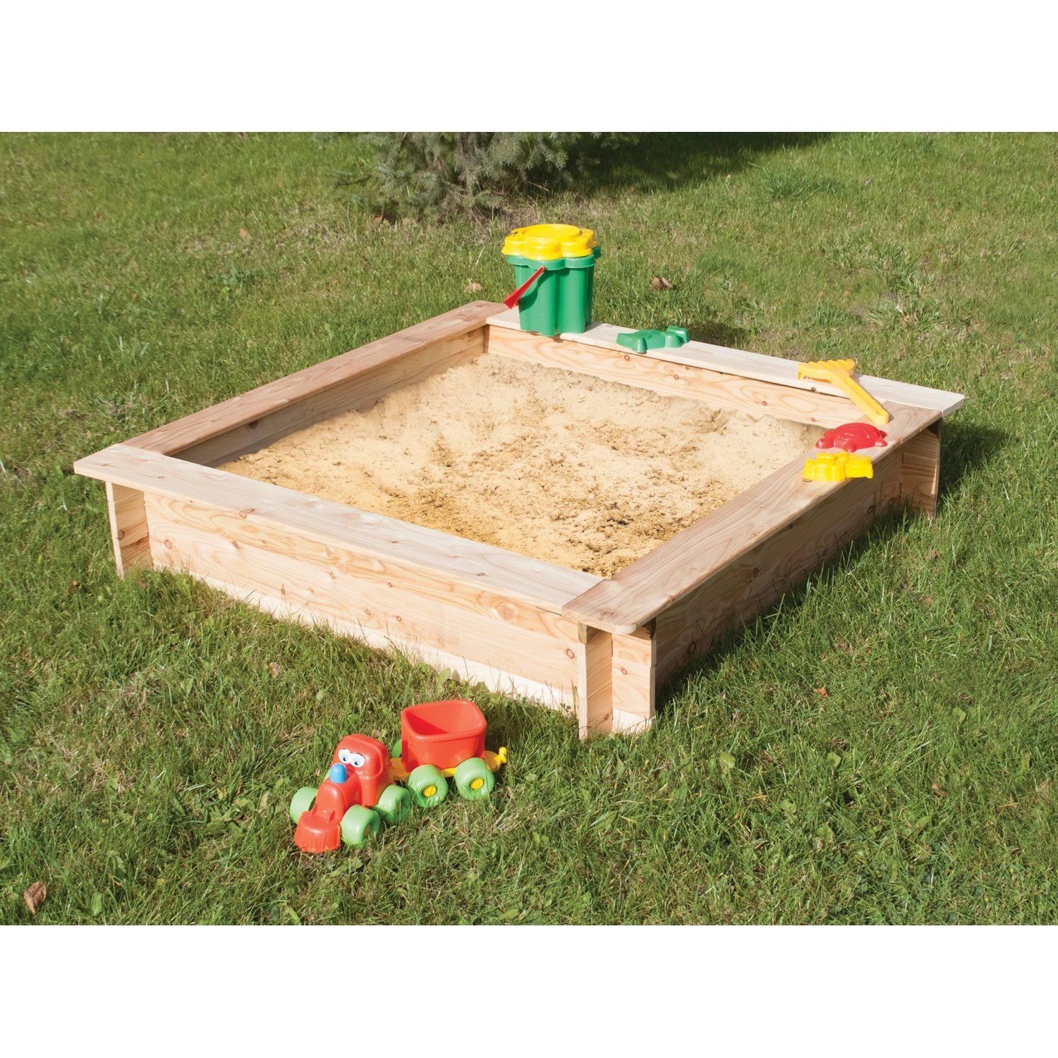 sandkasten spielzeug bio Andrewex Sandkasten Holz Bausatz Fichtenholz 120 x 120 cm kaufen bei OBI