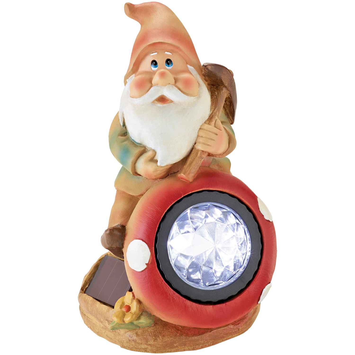 OBI LIGHTING LED-Solarfigur Zwerg als Garten-Deko mit Pilz-Leuchte.