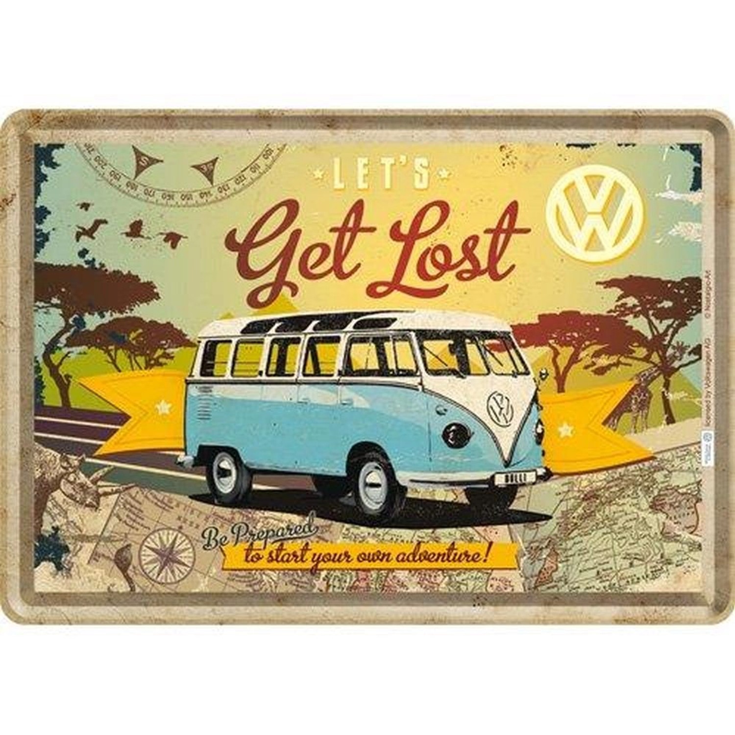 Nostalgic-Art Blechpostkarte - Volkswagen - VW Bulli - Let's Get Lost günstig online kaufen