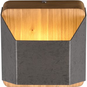 Trio LED-Wandleuchte Arino, Nickel antik/Holz, 4,3W, warmweiß, indirekte Beleuchtung.