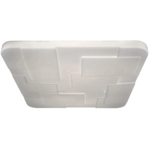 Quadratische LED-Deckenleuchte Luxor mit Kristalleffekt, 54x54 cm, für Wohnräume.