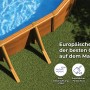 Gre Pool Mauritius Oval, Holzoptik, 500x300x132 cm. Stahlwandpool mit Wasser und Ball.