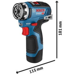 Bosch Professional Akku-Bohrschrauber GSR 12V-35 FC mit Zubehör und L-Boxx, blau/schwarz.