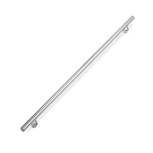Silberner Relaxdays Handlauf aus Edelstahl, 200 cm, mit Wandhalterung.