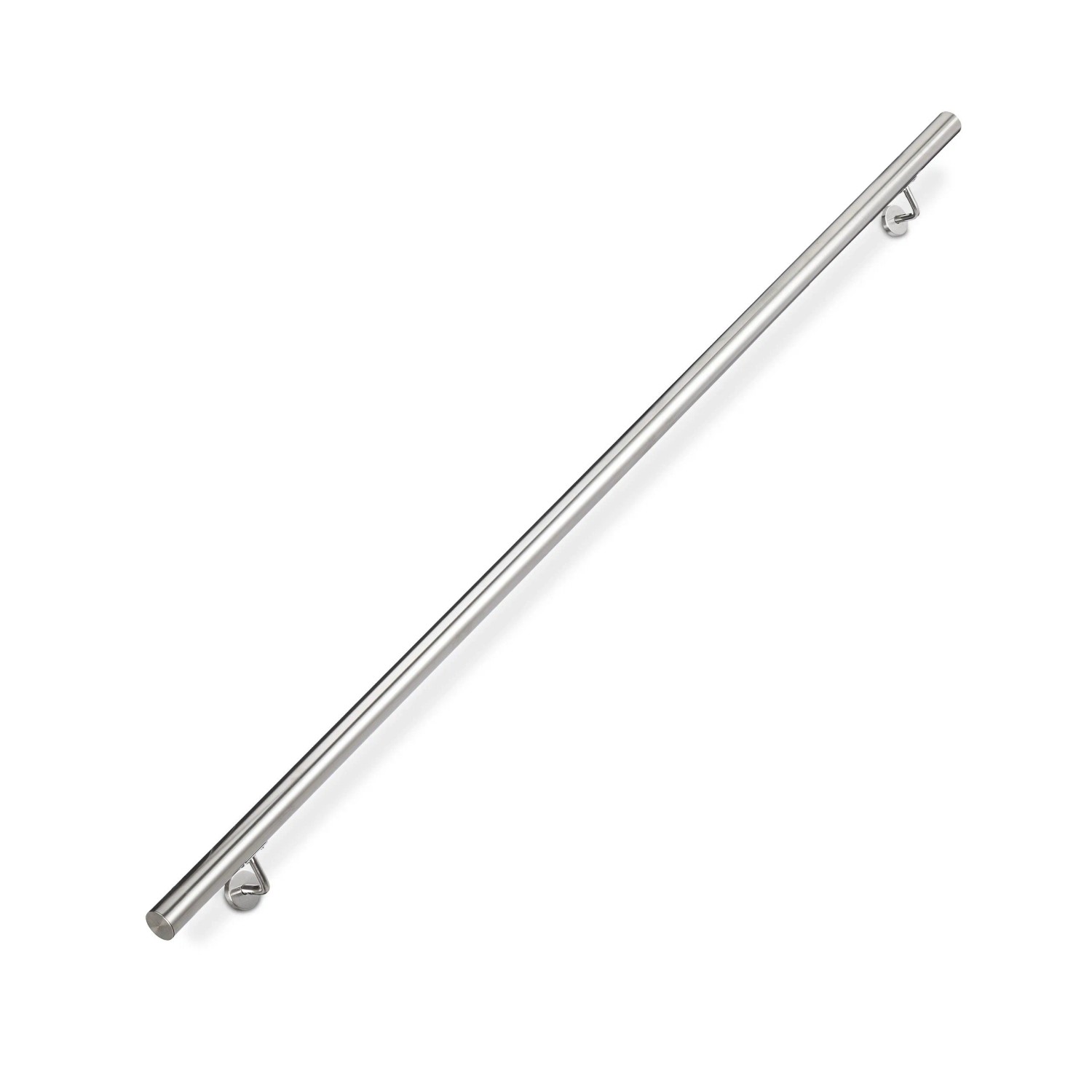 Relaxdays Handlauf Edelstahl Silber Mit Wandhalterung 200 cm