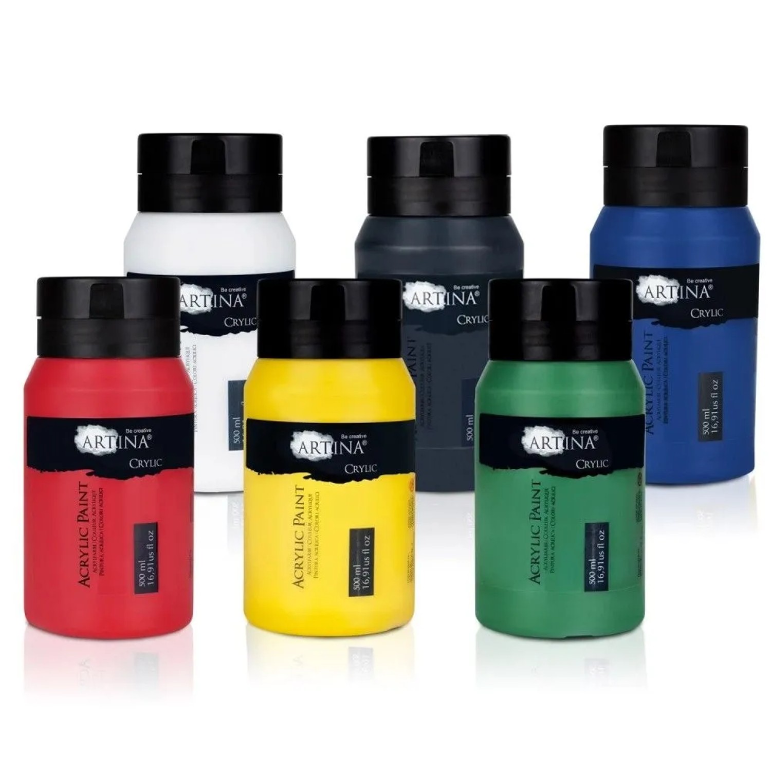 Artina Crylic Acrylfarbe 500ml 6tlg