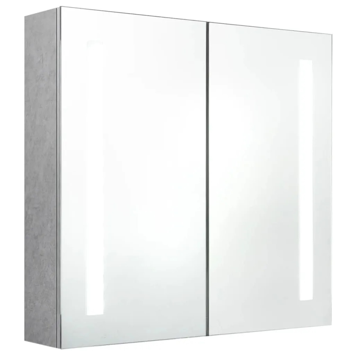 vidaXL LED-Bad-Spiegelschrank Betongrau 62x14x60 cm 326518