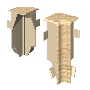 Egger Innenecken Kubisch, 6 cm, Eiche Hell, 2er-Pack für Sockelleisten. Optisch passend, einfache Montage.