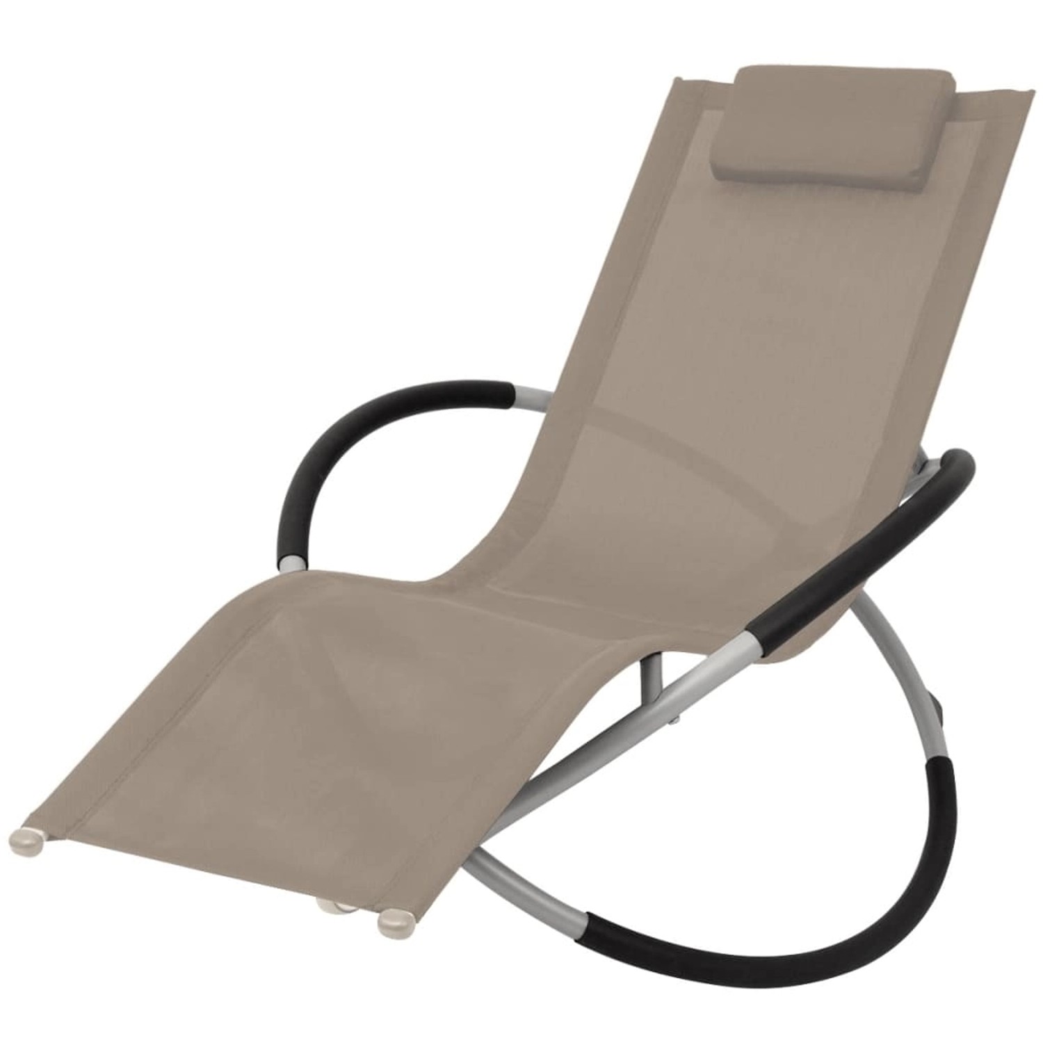 vidaXL Sonnenliege Geometrisch Stahl Taupe 47775