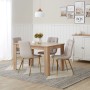 Esszimmerstuhl 4er Set Beige/Gold Samt. Gepolsterte Stühle mit goldenen Metallfüßen.